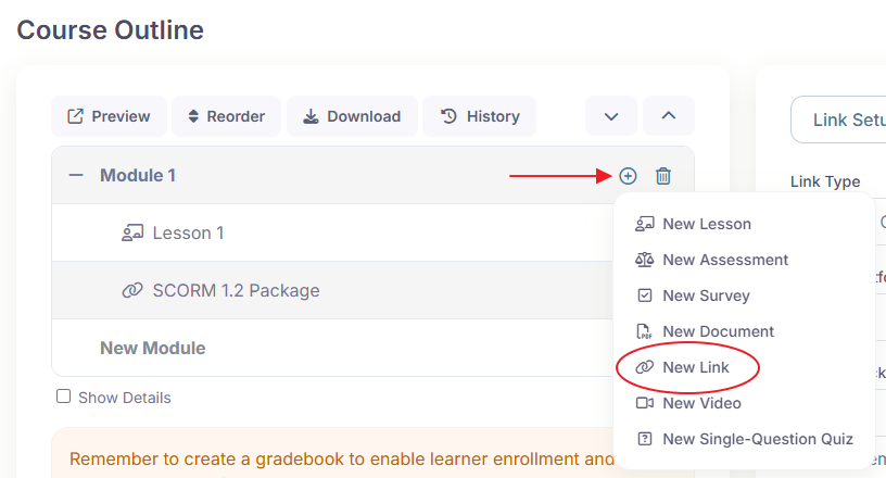 Add Link activity