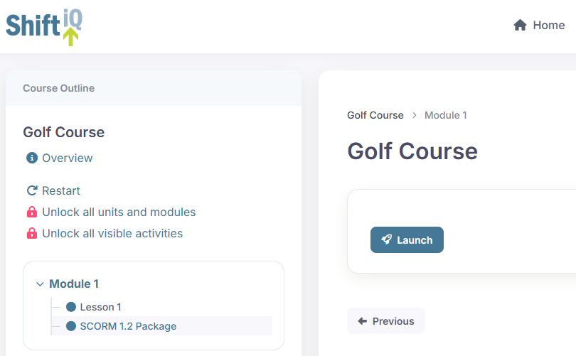 Preview the course in CMDS